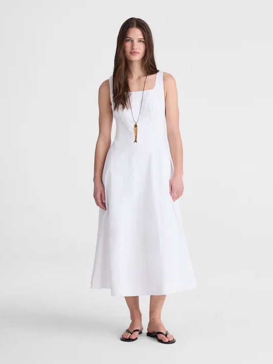 Madewell “Rylee” White Sleeveless Maxi Dress
